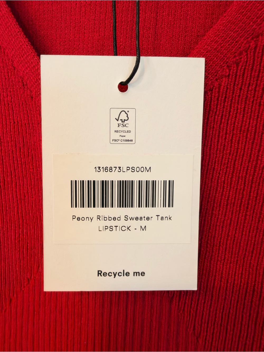 Reformation Ribbed V-Neck Tank - Picture 5 of 6